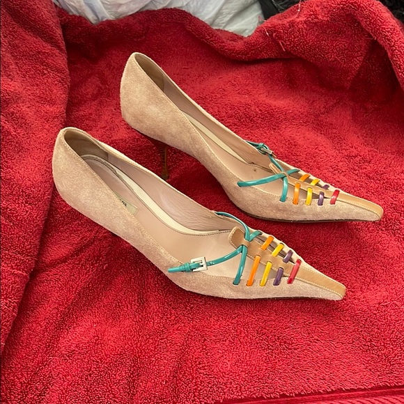 Prada Multicolor Suede Women's Pumps - Picture 1 of 5